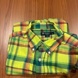 Daniel Cremieux Yellow and Green Plaid Button-Down Shirt